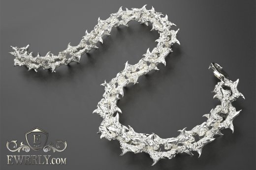 Unusual author's silver bracelet to buy 121517YU